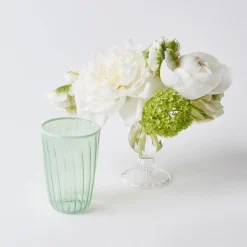 Sale Mrs. Alice Green & White Rim Water Glasses (Set Of 4)