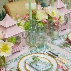 Sale Mrs. Alice Green & White Rim Water Glasses (Set Of 4)
