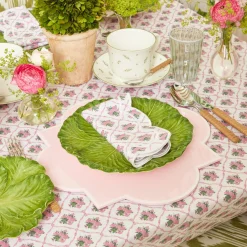 Sale Mrs. Alice Green & White Rim Water Glasses (Set Of 4)