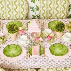 Sale Mrs. Alice Green & White Rim Water Glasses (Set Of 4)