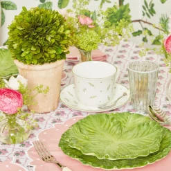 Sale Mrs. Alice Green & White Rim Water Glasses (Set Of 4)