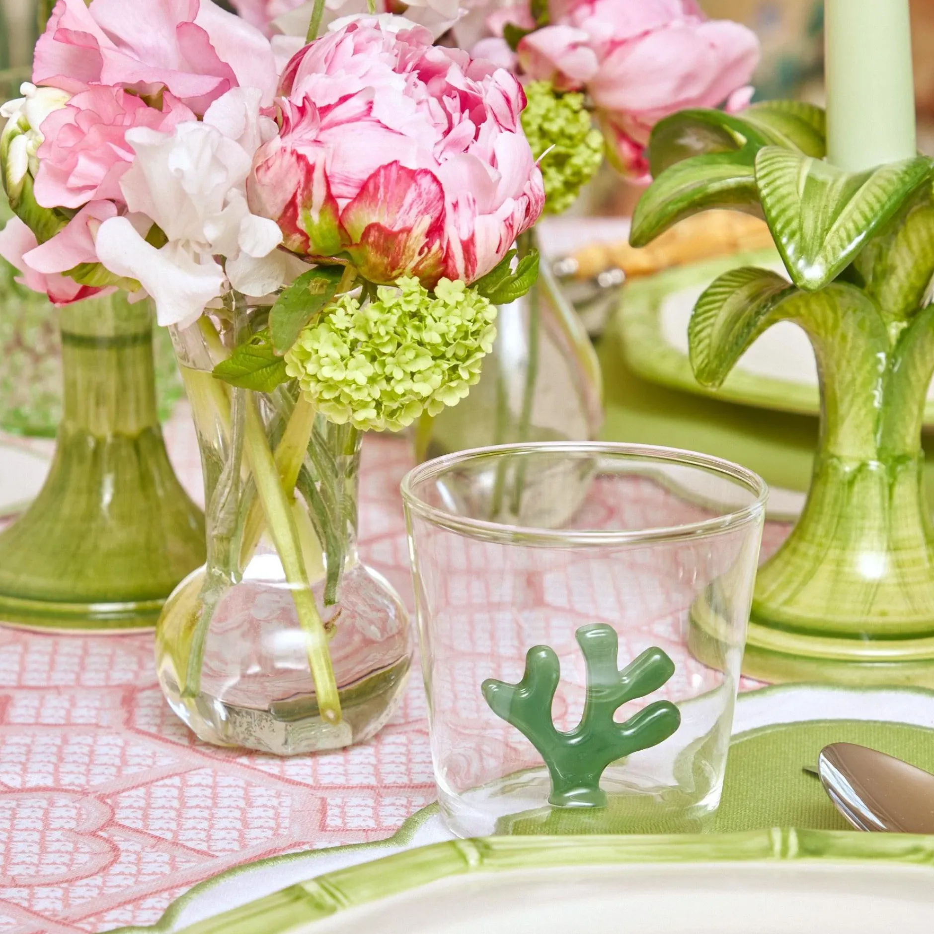 Clearance Mrs. Alice Green Coral Glasses (Set Of 4)