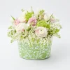 Online Mrs. Alice Green Floral Tole Scalloped Planter