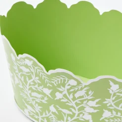 Online Mrs. Alice Green Floral Tole Scalloped Planter