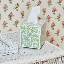 Online Mrs. Alice Green Floral Tole Tissue Box