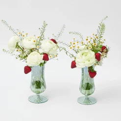 New Mrs. Alice Green Fluted Vases (Pair)