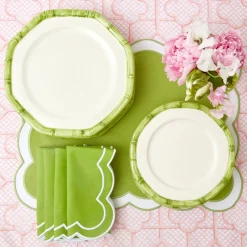 Outlet Mrs. Alice Green Geometric Bamboo Starter Plate (Set Of 4)