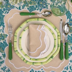 Best Mrs. Alice Green Geometric Bamboo Starter Plate
