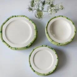 Outlet Mrs. Alice Green Geometric Bamboo Starter Plate