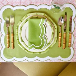 Best Mrs. Alice Green Geometric Bamboo Starter Plate (Set Of 4)