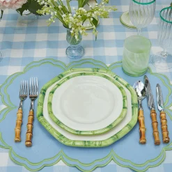 Best Mrs. Alice Green Geometric Bamboo Starter Plate (Set Of 4)