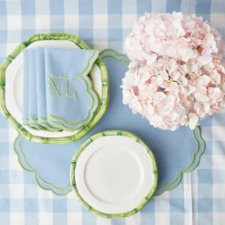 Best Mrs. Alice Green Geometric Bamboo Starter Plate (Set Of 4)