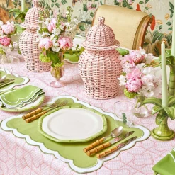 Best Mrs. Alice Green Geometric Bamboo Starter Plate (Set Of 4)