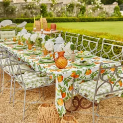 Mrs. Alice Green Gingham Ruffle Seat Pad Cushions (Set Of 4)