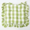 Mrs. Alice Green Gingham Ruffle Seat Pad Cushion