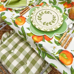 Mrs. Alice Green Gingham Ruffle Seat Pad Cushion