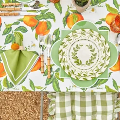 Mrs. Alice Green Gingham Ruffle Seat Pad Cushion