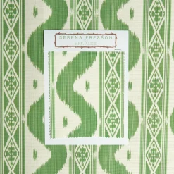 New Mrs. Alice Green Ikat Stripe Fabric