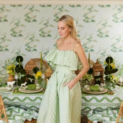 New Mrs. Alice Green Ikat Tablecloth