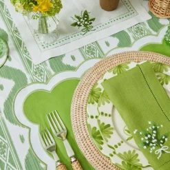 New Mrs. Alice Green Ikat Tablecloth