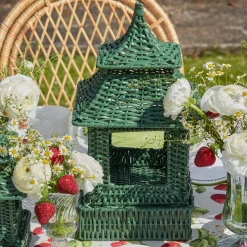 Hot Mrs. Alice Green Rattan Pagoda Lantern