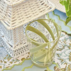 Hot Mrs. Alice Green Swirl Outdoor Glasses (Set Of 6)