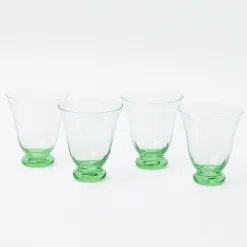 Hot Mrs. Alice Green Tulip Water Glass (Set Of 4)