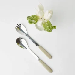 Mrs. Alice Grey Horn Salad Servers