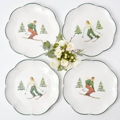 Online Mrs. Alice Heidi & Hans Skier Dinner Plate (Set Of 4)