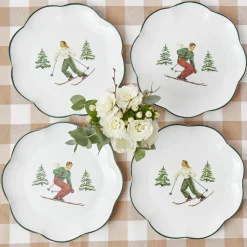 Sale Mrs. Alice Heidi & Hans Skier Dinner Plate (Set Of 4)