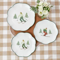 Mrs. Alice Heidi & Hans Skier Starter Plates (Set Of 4)