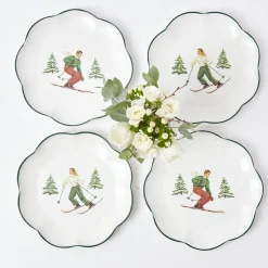Mrs. Alice Heidi & Hans Skier Starter Plates (Set Of 4)