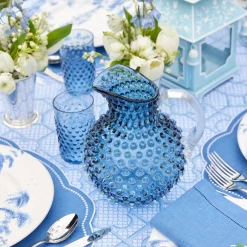 Best Mrs. Alice Hobnail Navy Glasses & Jug Set