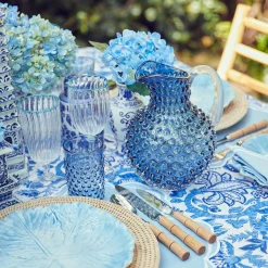 Hot Mrs. Alice Hobnail Navy Glasses & Jug Set