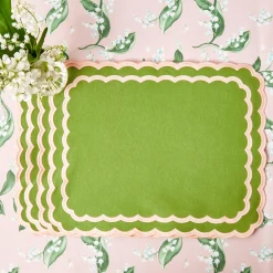 Online Mrs. Alice Isla Green & Pink Placemats & Napkins (Set Of 4)