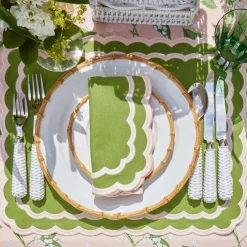 Online Mrs. Alice Isla Green & Pink Placemats & Napkins (Set Of 4)
