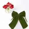 Online Mrs. Alice Large Forest Green Velvet Bow