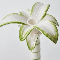 Outlet Mrs. Alice Large White Palm Candle Holder