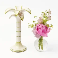 Outlet Mrs. Alice Large White Palm Candle Holder