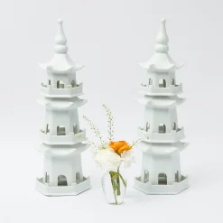 Online Mrs. Alice Large White Porcelain Pagodas (Pair)