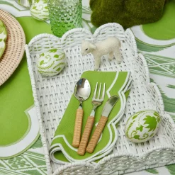 Clearance Mrs. Alice Light Brown Rattan Effect Childrens Cutlery (3 Piece)