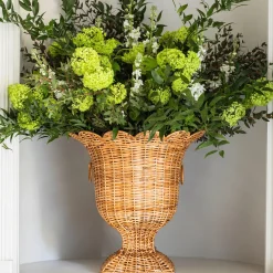 Discount Mrs. Alice Liliana Scalloped Rattan Urn