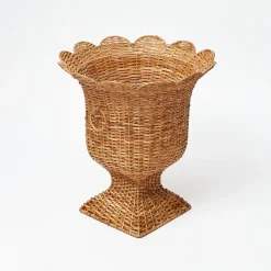 Discount Mrs. Alice Liliana Scalloped Rattan Urn