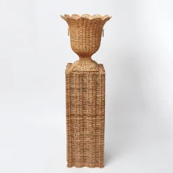 Best Mrs. Alice Liliana Scalloped Rattan Pedestal And Urn