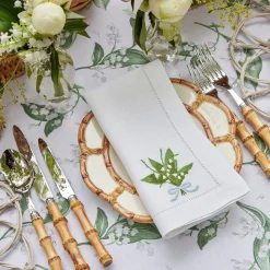 Discount Mrs. Alice Lily Of The Valley White Linen Napkins (Set Of 4)