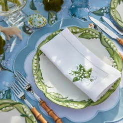 Discount Mrs. Alice Lily Of The Valley White Linen Napkins (Set Of 4)