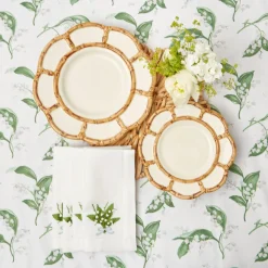 Discount Mrs. Alice Lily Of The Valley White Linen Napkins (Set Of 4)