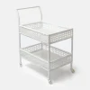 Discount Mrs. Alice Lorenzo White Rattan Bar Cart