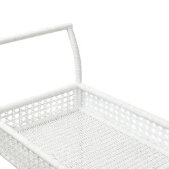 Discount Mrs. Alice Lorenzo White Rattan Bar Cart