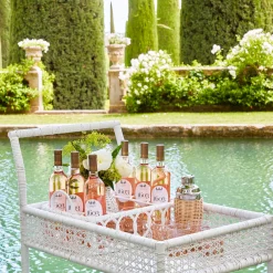 Discount Mrs. Alice Lorenzo White Rattan Bar Cart